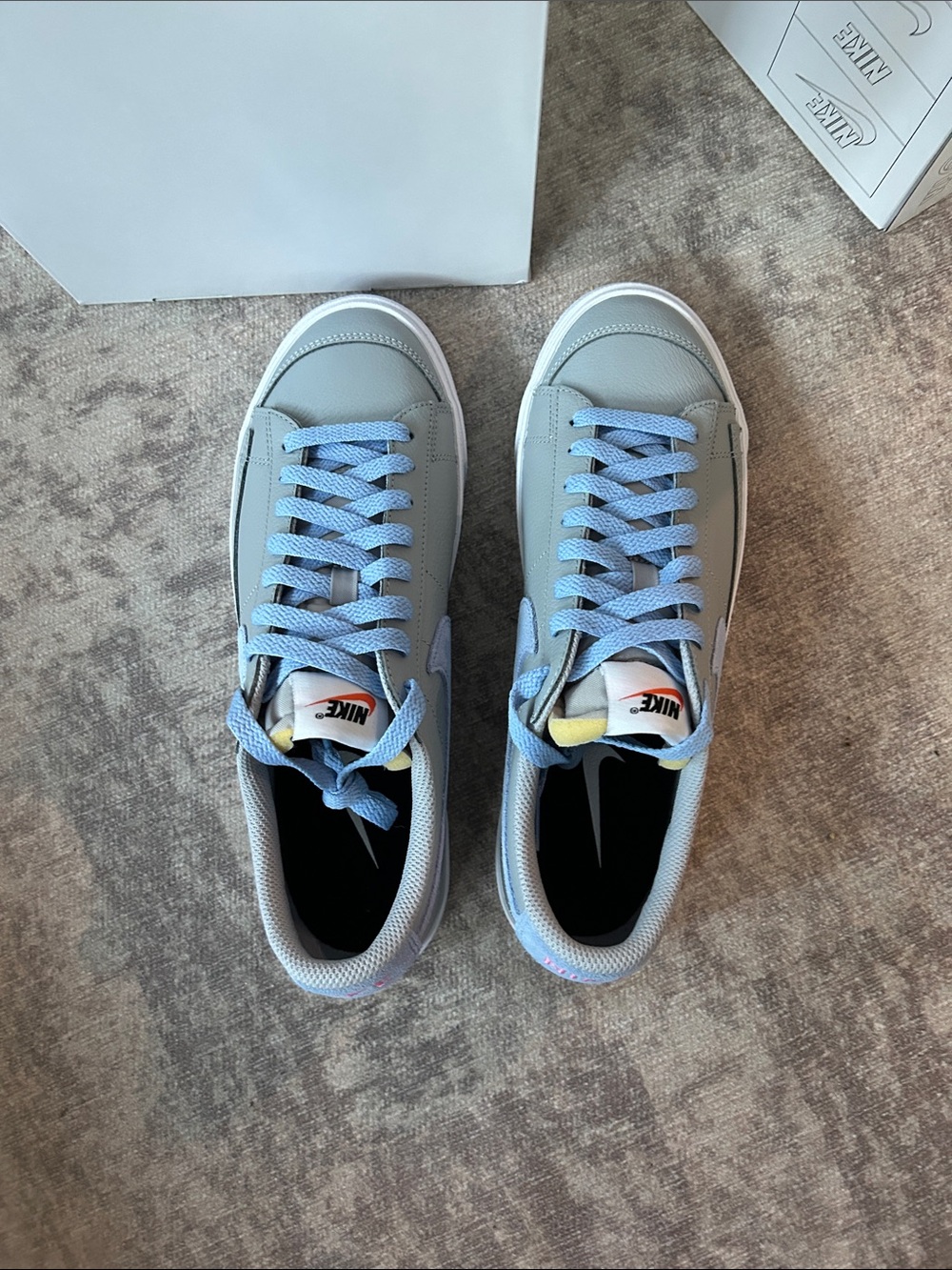 NWOT NIKE Step It Up Men’s Light Gray and Light Blue Low-Top Sneakers